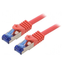 Patch cord S/FTP Cat 6a Cu LSZH roșu 0,5m | Electronic-mag.ro | Componente Electronice