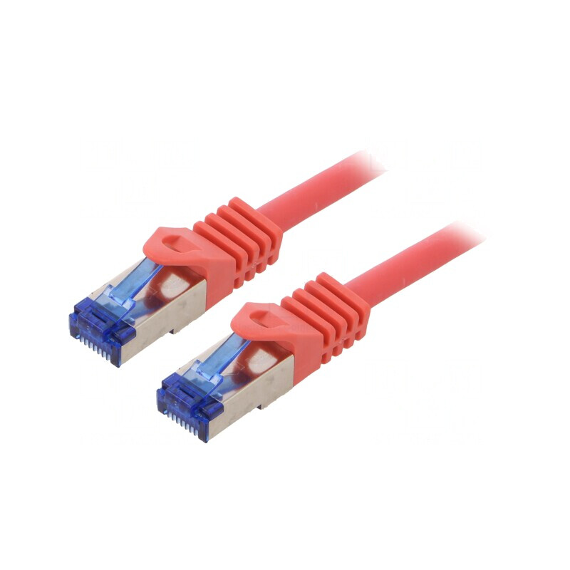 Patch cord S/FTP Cat 6a Cu LSZH roșu 0,5m | Electronic-mag.ro | Componente Electronice