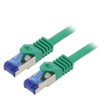 Patch cord S/FTP Cat 6a 0,5m Verde | Electronic-mag.ro | Componente Electronice