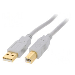 Cablu USB 2.0 A-B Aurit 1m Gri | Electronic-mag.ro | Componente Electronice