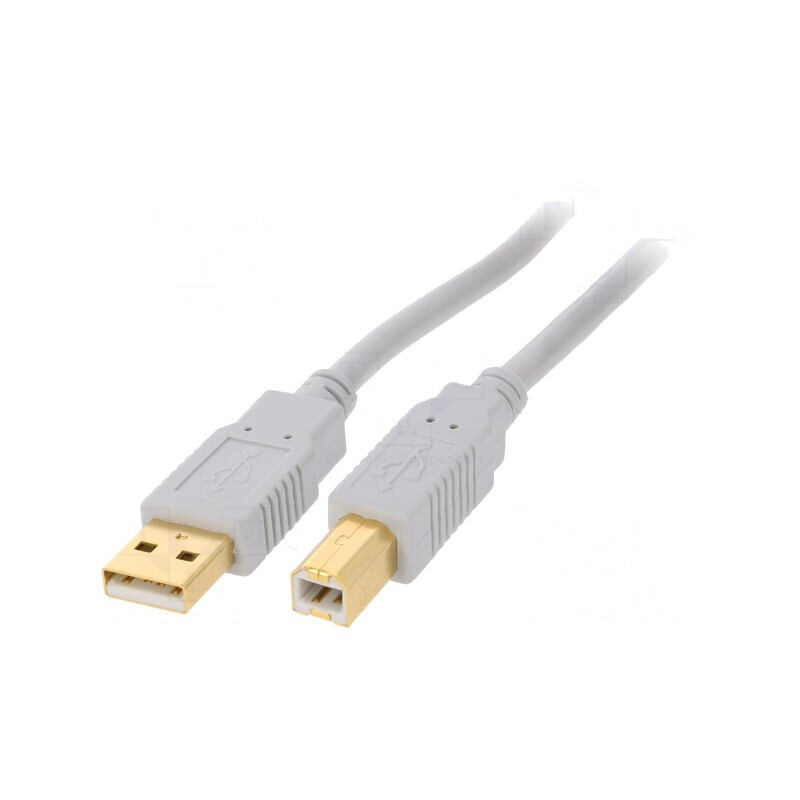 Cablu USB 2.0 A-B Aurit 1m Gri | Electronic-mag.ro | Componente Electronice