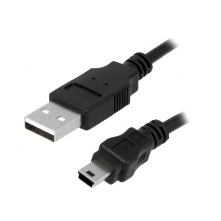 Cablu USB 2.0 A-B Mini 3m Negru | Electronic-mag.ro | Componente Electronice