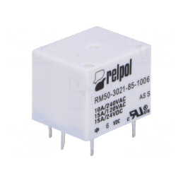 Releu Electromagnetic SPST-NO 6VDC 10A 277VAC | Electronic-mag.ro | Componente Electronice