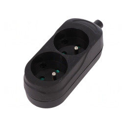 Conector Alimentare AC Mamă Splitter 2P 250V 16A Negru | Electronic-mag.ro | Componente Electronice