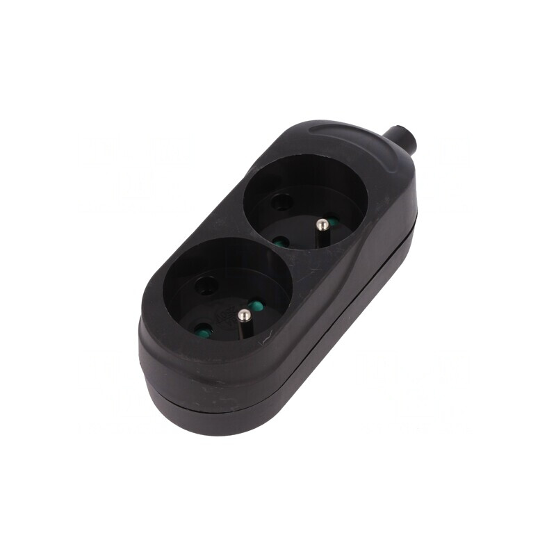 Conector Alimentare AC Mamă Splitter 2P 250V 16A Negru | Electronic-mag.ro | Componente Electronice