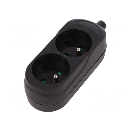 Conector Alimentare AC Mamă Splitter 2P 250V 16A Negru | Electronic-mag.ro | Componente Electronice