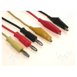 Cabluri de măsurare 60VDC 0.8m negru/roșu/galben | Electronic-mag.ro | Componente Electronice