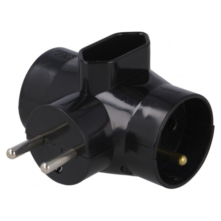 Conector Alimentare AC 3x Soclu Negru | Electronic-mag.ro | Componente Electronice