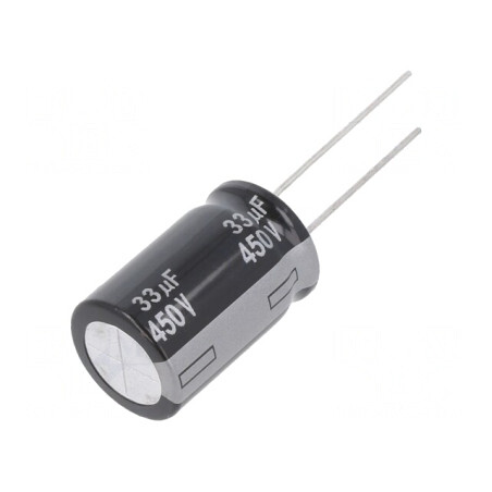 Condensator electrolitic THT 33uF 450VDC 16x25mm | Electronic-mag.ro | Componente Electronice