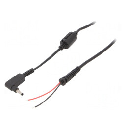 Cablu DC Negru 1,2m 2x0,5mm2 Mufă Unghi 4,0/1,35 | Electronic-mag.ro | Componente Electronice