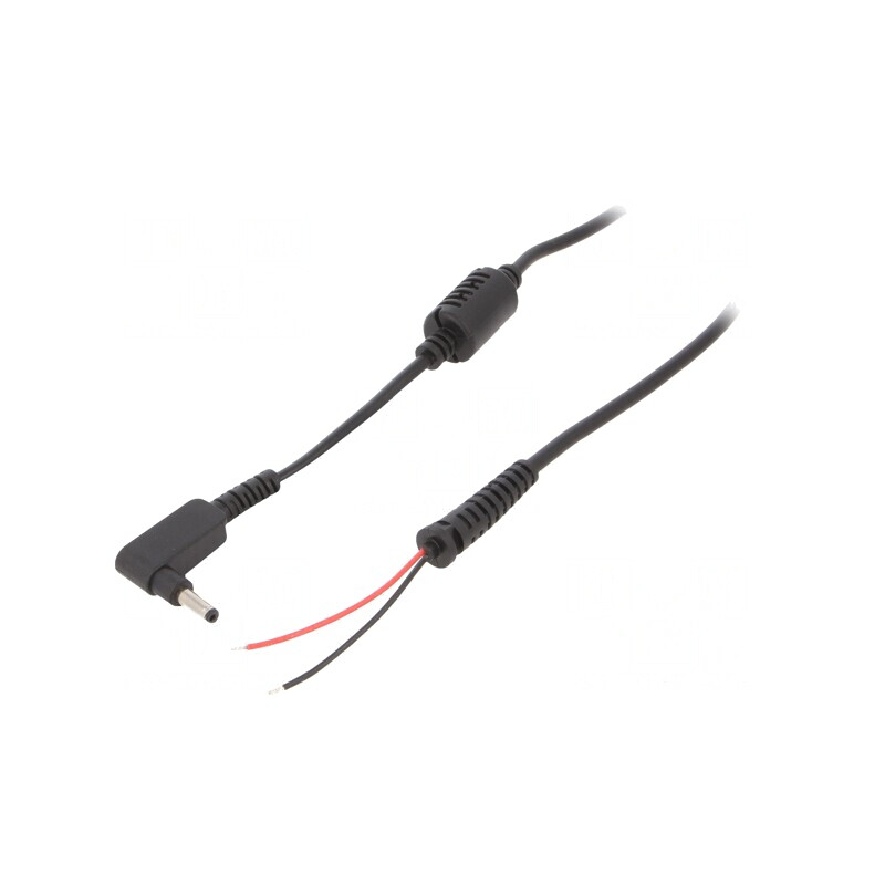 Cablu DC Negru 1,2m 2x0,5mm2 Mufă Unghi 4,0/1,35 | Electronic-mag.ro | Componente Electronice
