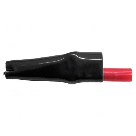 Bornă crocodil 10A max. 7,9mm neagră | Electronic-mag.ro | Componente Electronice