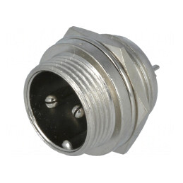 Soclu Microfon 2-Pin Montare Panou | Electronic-mag.ro | Componente Electronice