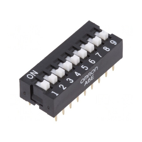 Comutator DIP-SWITCH 9 Secțiuni ON-OFF 24VDC | Electronic-mag.ro | Componente Electronice