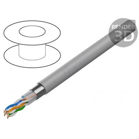 Cablu F/UTP 200 4x2x26AWG PVC Gri 5.4mm | Electronic-mag.ro | Componente Electronice