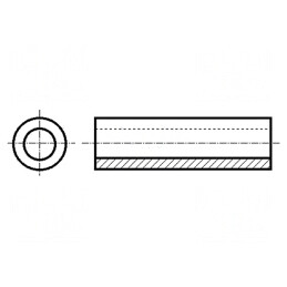 Manșon Distanțier Alamă Nichel 15,88mm Øint: 4,98mm