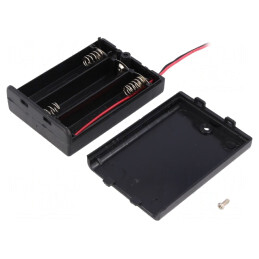 Suport Baterii AA R6 pe Panou cu Cabluri 150mm | Electronic-mag.ro | Componente Electronice