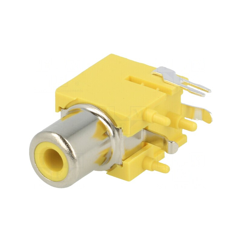 Soclu RCA 90° THT Nichelat pentru PCB | Electronic-mag.ro | Componente Electronice