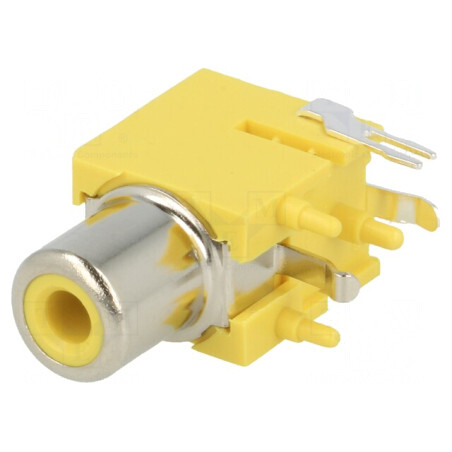 Soclu RCA 90° THT Nichelat pentru PCB | Electronic-mag.ro | Componente Electronice