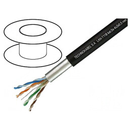 Cablu Ethernet F/UTP Cat5e 100m Negru | Electronic-mag.ro | Componente Electronice