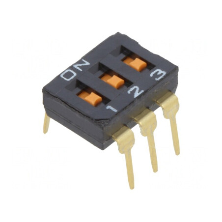 Comutator DIP-SWITCH 3 Secțiuni ON-OFF 24VDC | Electronic-mag.ro | Componente Electronice