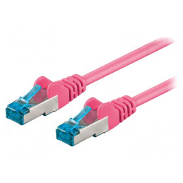 Patch cord roz S/FTP Cat6a Cu LSZH 0,5m | Electronic-mag.ro | Componente Electronice