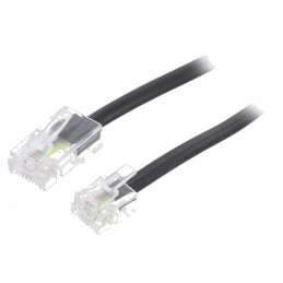 Cablu telefon plat RJ11/RJ45 6m negru