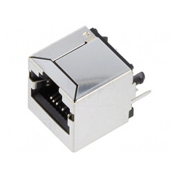 Soclu RJ45 Cat 5e Ecranat 8p8c PCB | Electronic-mag.ro | Componente Electronice