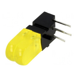 LED Galben 2 Diode 20mA 100° 589nm