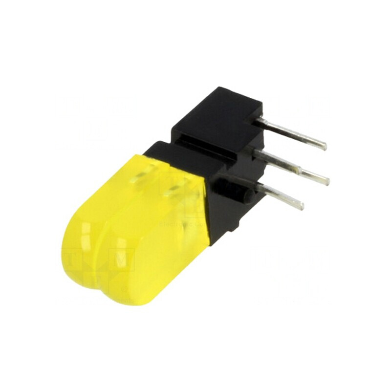 LED Galben 2 Diode 20mA 100° 589nm | Electronic-mag.ro | Componente Electronice