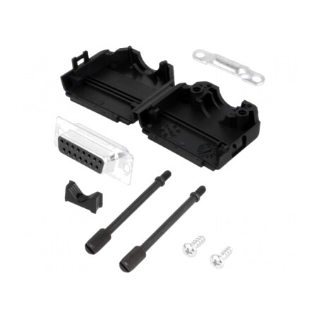 Mufă Mamă 15-PIN D-Sub Kit Complet pentru Lipire pe Cablu | Electronic-mag.ro | Componente Electronice