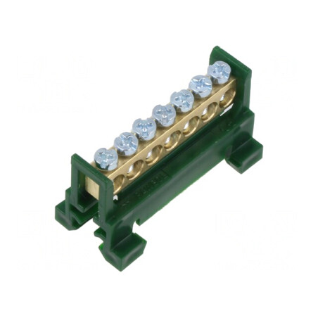 Regletă de Conexiuni 16mm2 7 Borne Verde | Electronic-mag.ro | Componente Electronice