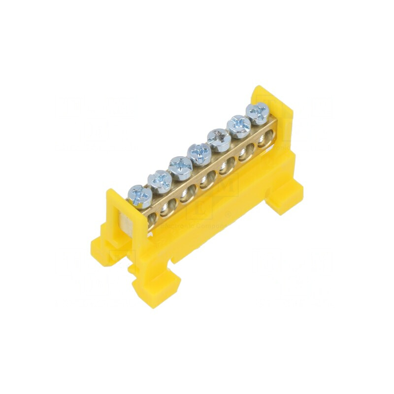 Regletă de Conexiuni cu 7 Borne Galbenă | Electronic-mag.ro | Componente Electronice