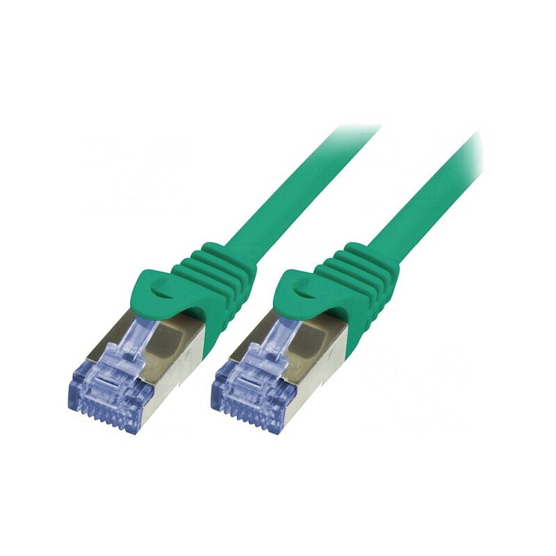 Cablu Patch S/FTP Cat 6a Cu LSZH Verde 1m | Electronic-mag.ro | Componente Electronice