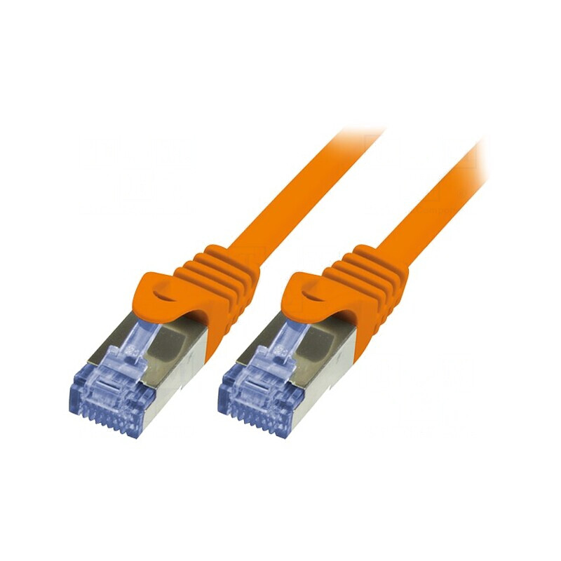 Patch Cord S/FTP Cat6a LSZH Portocaliu 1m | Electronic-mag.ro | Componente Electronice