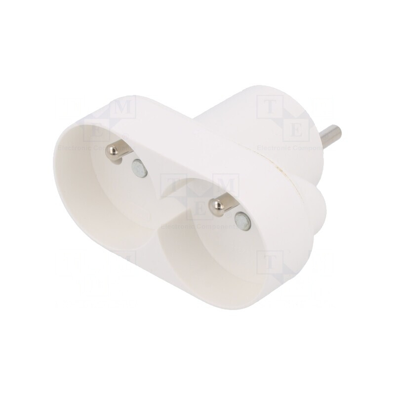 Spliter Alimentare AC 250V Alb 16A IP20 | Electronic-mag.ro | Componente Electronice