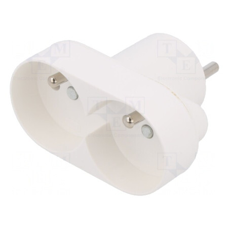 Spliter Alimentare AC 250V Alb 16A IP20 | Electronic-mag.ro | Componente Electronice