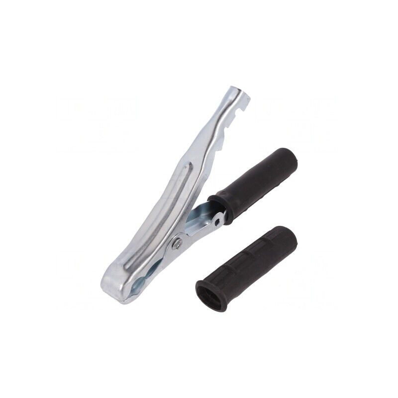 Bornă crocodil 90A neagră 25mm | Electronic-mag.ro | Componente Electronice