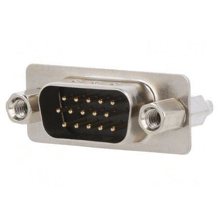 D-Sub 15-Pin Soclu Tată Montare Panou Drept Lipire | Electronic-mag.ro | Componente Electronice