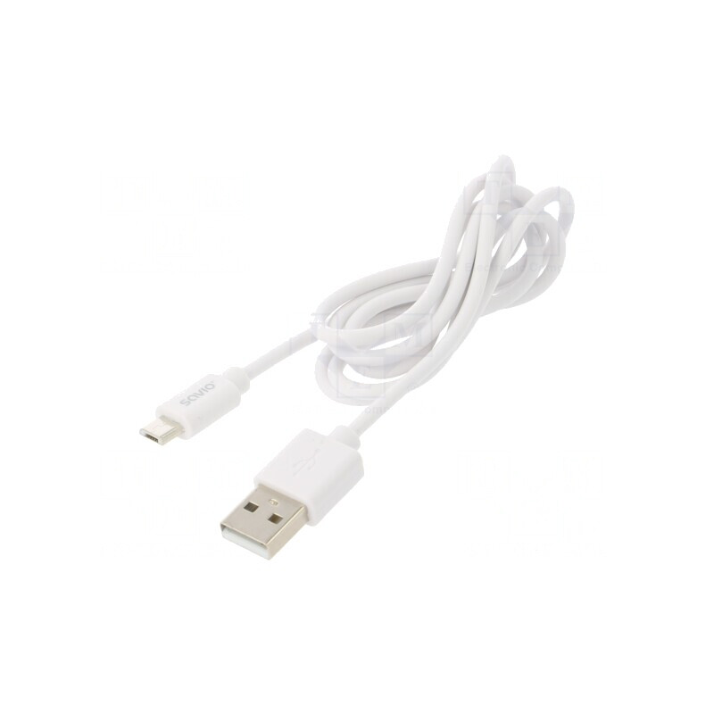 Cablu USB 2.0 A-Micro B 1m Alb 480Mbps | Electronic-mag.ro | Componente Electronice