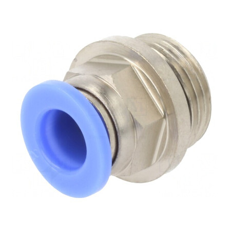 Racord Push-in Simplu Alamă Nichelată 15bar BLUELINE | Electronic-mag.ro | Componente Electronice
