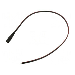 Cablu DC 5,5/2,1 Negru 0,5m | Electronic-mag.ro | Componente Electronice