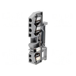 Bornă cu Arc Gri 4mm2 3 Borne | Electronic-mag.ro | Componente Electronice