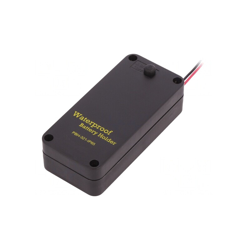 Suport Baterii AA cu Comutator IP65 Negru 150mm | Electronic-mag.ro | Componente Electronice