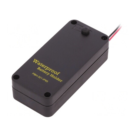 Suport Baterii AA cu Comutator IP65 Negru 150mm | Electronic-mag.ro | Componente Electronice