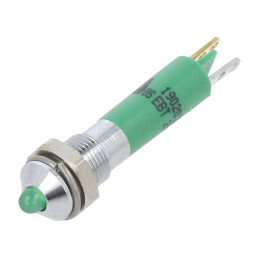 Lampă LED verde 24VDC Ø6mm metal | Electronic-mag.ro | Componente Electronice