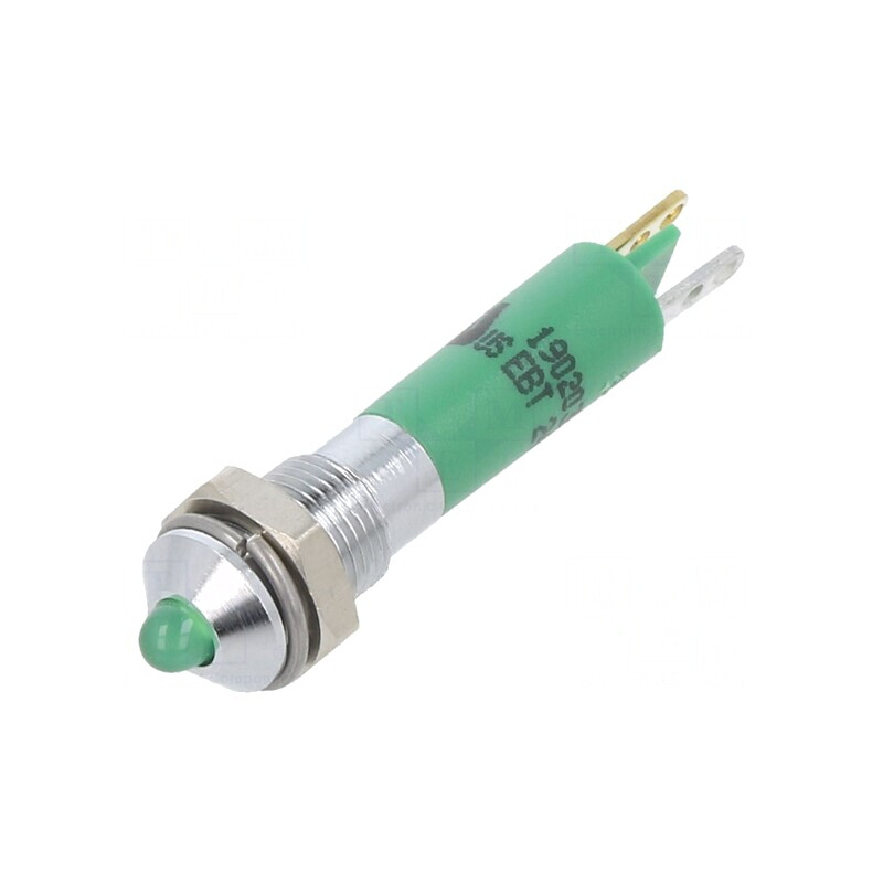 Lampă LED verde 24VDC Ø6mm metal | Electronic-mag.ro | Componente Electronice