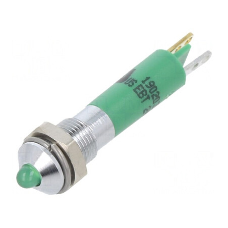 Lampă LED verde 24VDC Ø6mm metal | Electronic-mag.ro | Componente Electronice