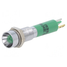 Lampă LED Control Verde 24VDC Ø6mm Metal | Electronic-mag.ro | Componente Electronice