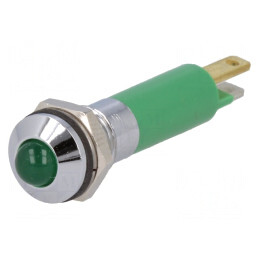 Lampă LED Verde 24VDC Ø8mm IP40 | Electronic-mag.ro | Componente Electronice